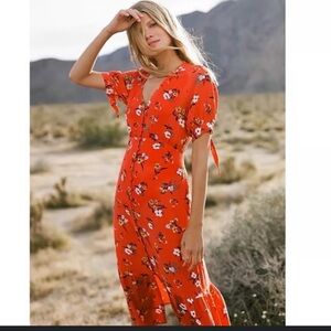 Maeve by Anthropologie orange flower dress
size 8 New Without Tags